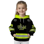 personalized louisiana monroe warhawks safety motif black neon green hoodie best selling