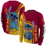 personalized louisiana monroe warhawks stitch red hoodie best selling