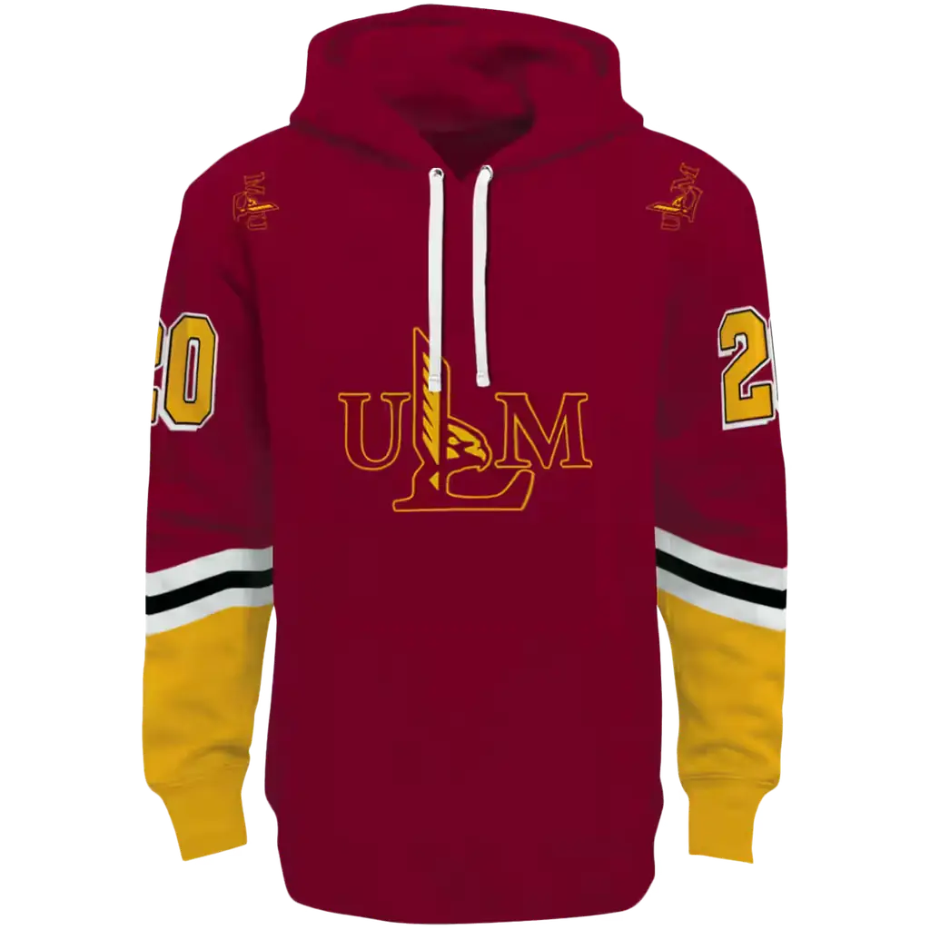 personalized louisiana monroe warhawks striped sleeves red hoodie best selling personalized louisiana monroe warhawks striped sleeves red hoodie best selling