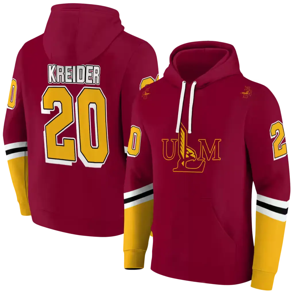 personalized louisiana monroe warhawks striped sleeves red hoodie fashion forward personalized louisiana monroe warhawks striped sleeves red hoodie fashion forward