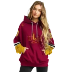 personalized louisiana monroe warhawks striped sleeves red hoodie best selling