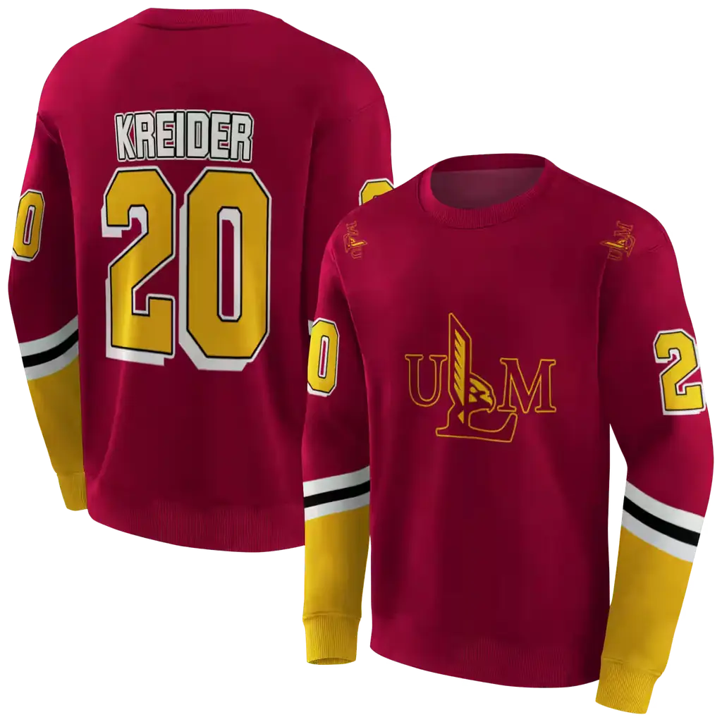 personalized louisiana monroe warhawks striped sleeves red hoodie premium grade personalized louisiana monroe warhawks striped sleeves red hoodie premium grade