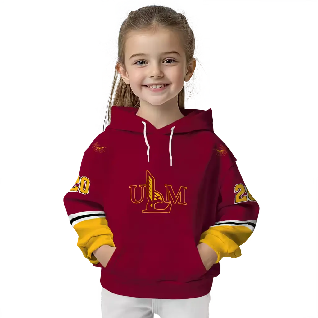 personalized louisiana monroe warhawks striped sleeves red hoodie top rated personalized louisiana monroe warhawks striped sleeves red hoodie top rated