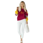 personalized louisiana monroe warhawks striped sleeves red hoodie best selling