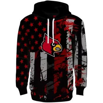 personalized louisville cardinals distressed flag red black hoodie best selling