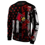 personalized louisville cardinals distressed flag red black hoodie best selling