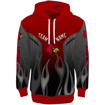 personalized louisville cardinals flame design red hoodie best selling
