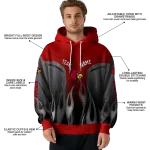 personalized louisville cardinals flame design red hoodie best selling