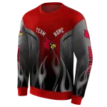 personalized louisville cardinals flame design red hoodie best selling