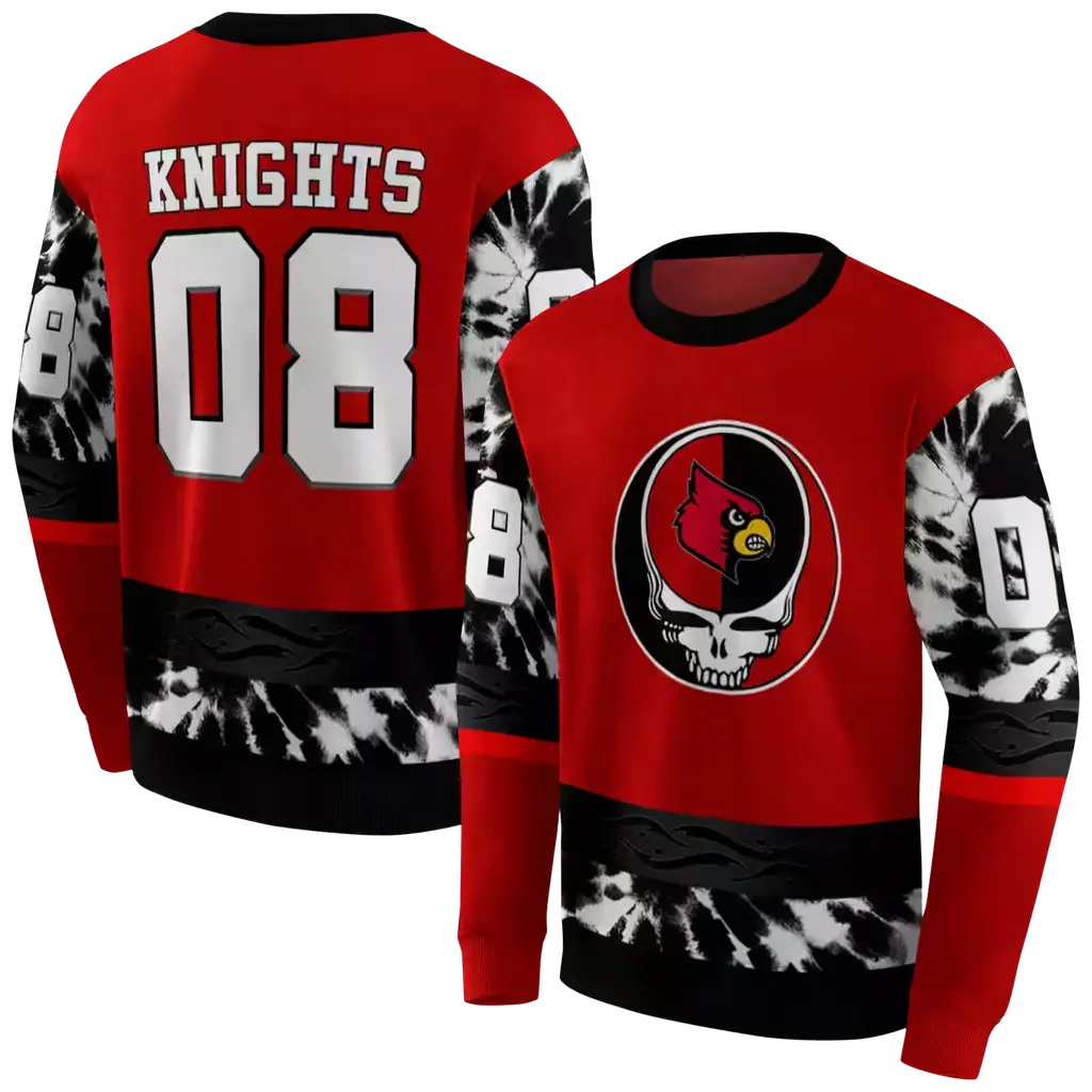 personalized louisville cardinals grateful vibes red hoodie premium grade personalized louisville cardinals grateful vibes red hoodie premium grade