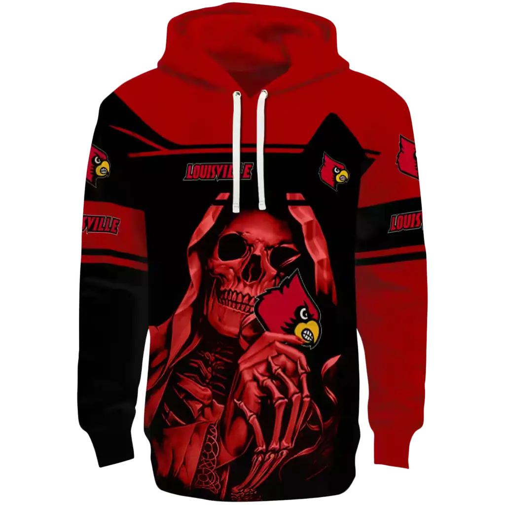 personalized louisville cardinals grim reaper red black hoodie best selling personalized louisville cardinals grim reaper red black hoodie best selling