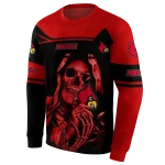 personalized louisville cardinals grim reaper red black hoodie best selling