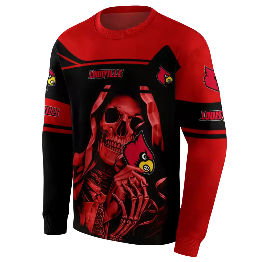 personalized louisville cardinals grim reaper red black hoodie new arrival personalized louisville cardinals grim reaper red black hoodie new arrival