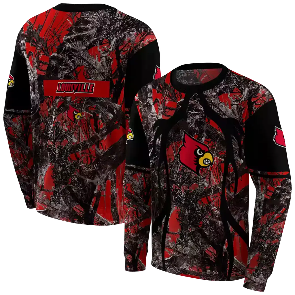 personalized louisville cardinals hunting theme red black hoodie premium grade personalized louisville cardinals hunting theme red black hoodie premium grade