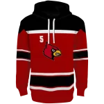 personalized louisville cardinals striped pattern red hoodie best selling