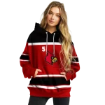 personalized louisville cardinals striped pattern red hoodie best selling
