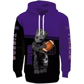 personalized lsu tigers baby groot purple black hoodie best selling
