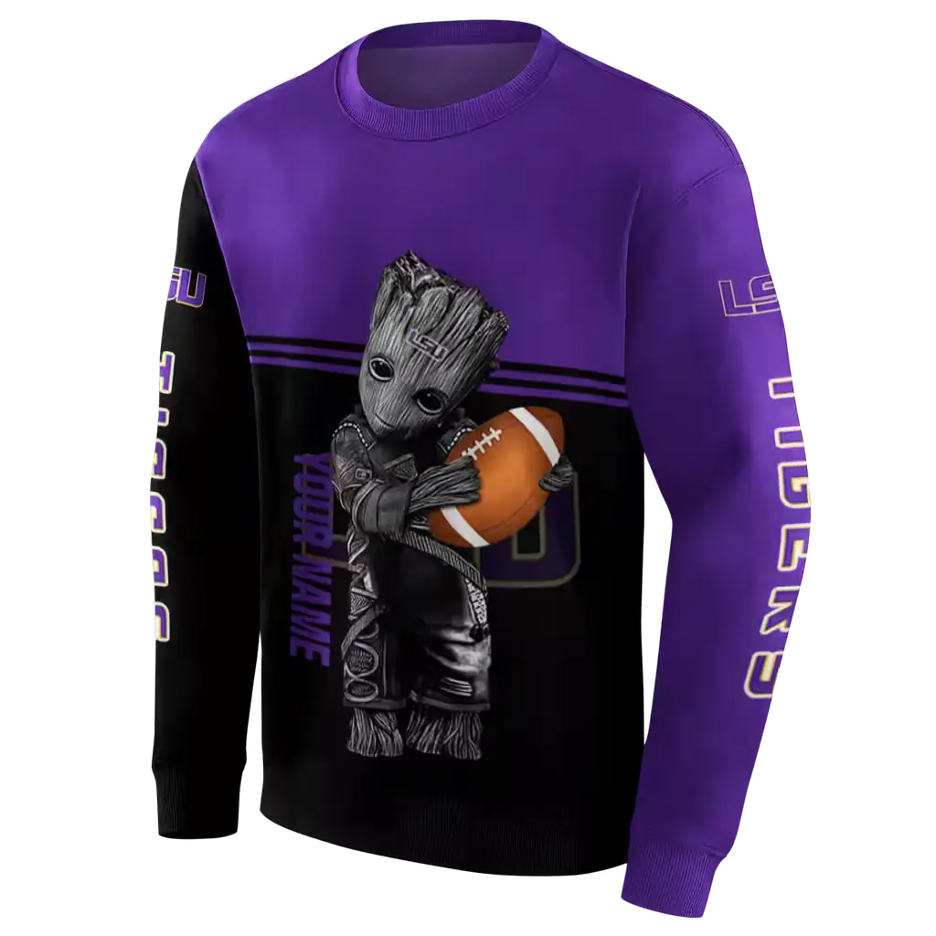 personalized lsu tigers baby groot purple black hoodie new arrival personalized lsu tigers baby groot purple black hoodie new arrival