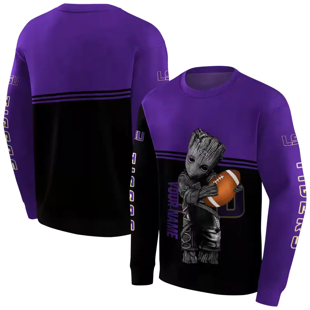 personalized lsu tigers baby groot purple black hoodie premium grade personalized lsu tigers baby groot purple black hoodie premium grade