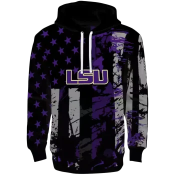 personalized lsu tigers distressed flag purple black hoodie best selling