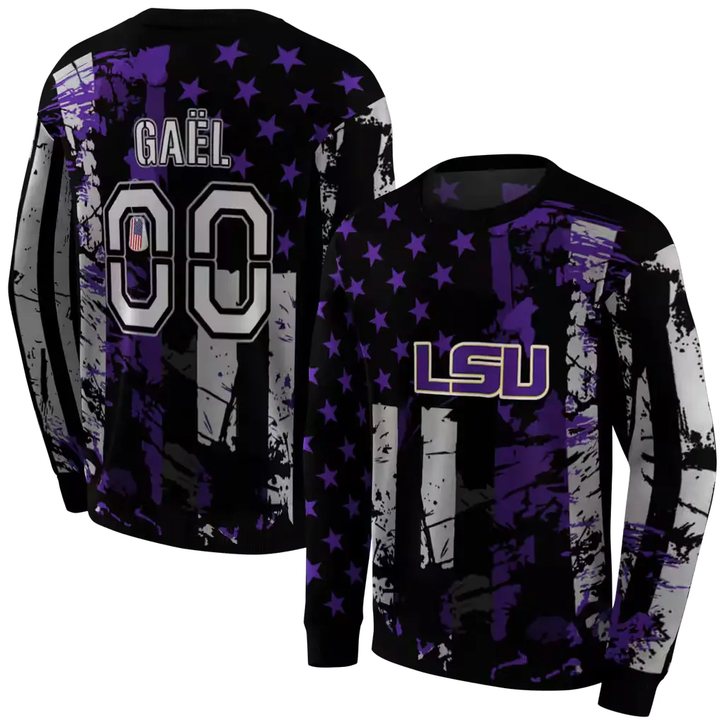 personalized lsu tigers distressed flag purple black hoodie premium grade personalized lsu tigers distressed flag purple black hoodie premium grade