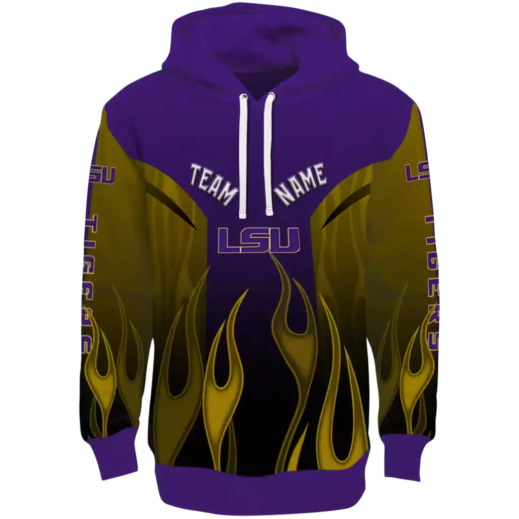 personalized lsu tigers flame design purple hoodie best selling personalized lsu tigers flame design purple hoodie best selling
