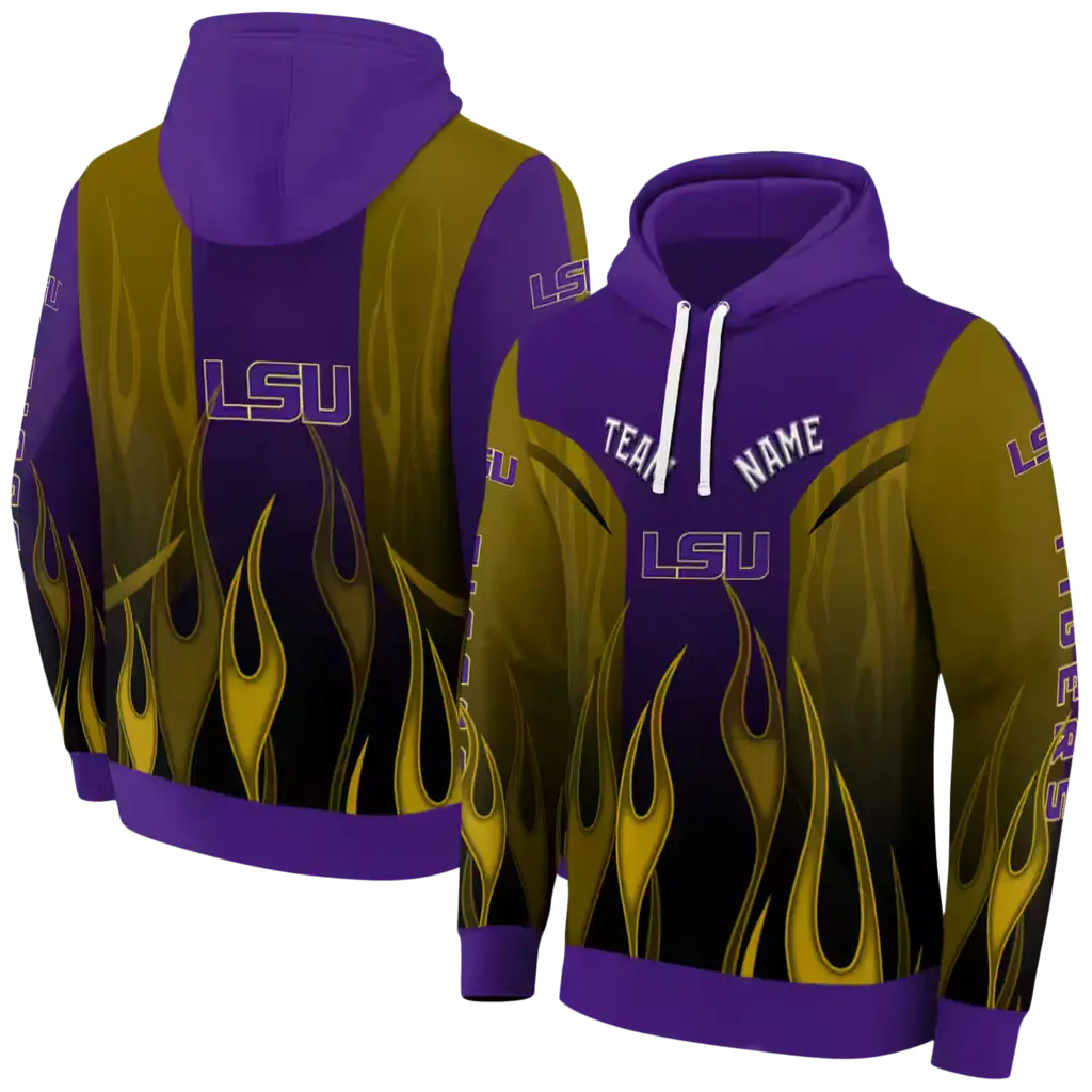 personalized lsu tigers flame design purple hoodie fashion forward personalized lsu tigers flame design purple hoodie fashion forward