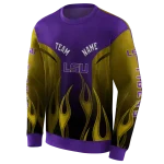 personalized lsu tigers flame design purple hoodie best selling