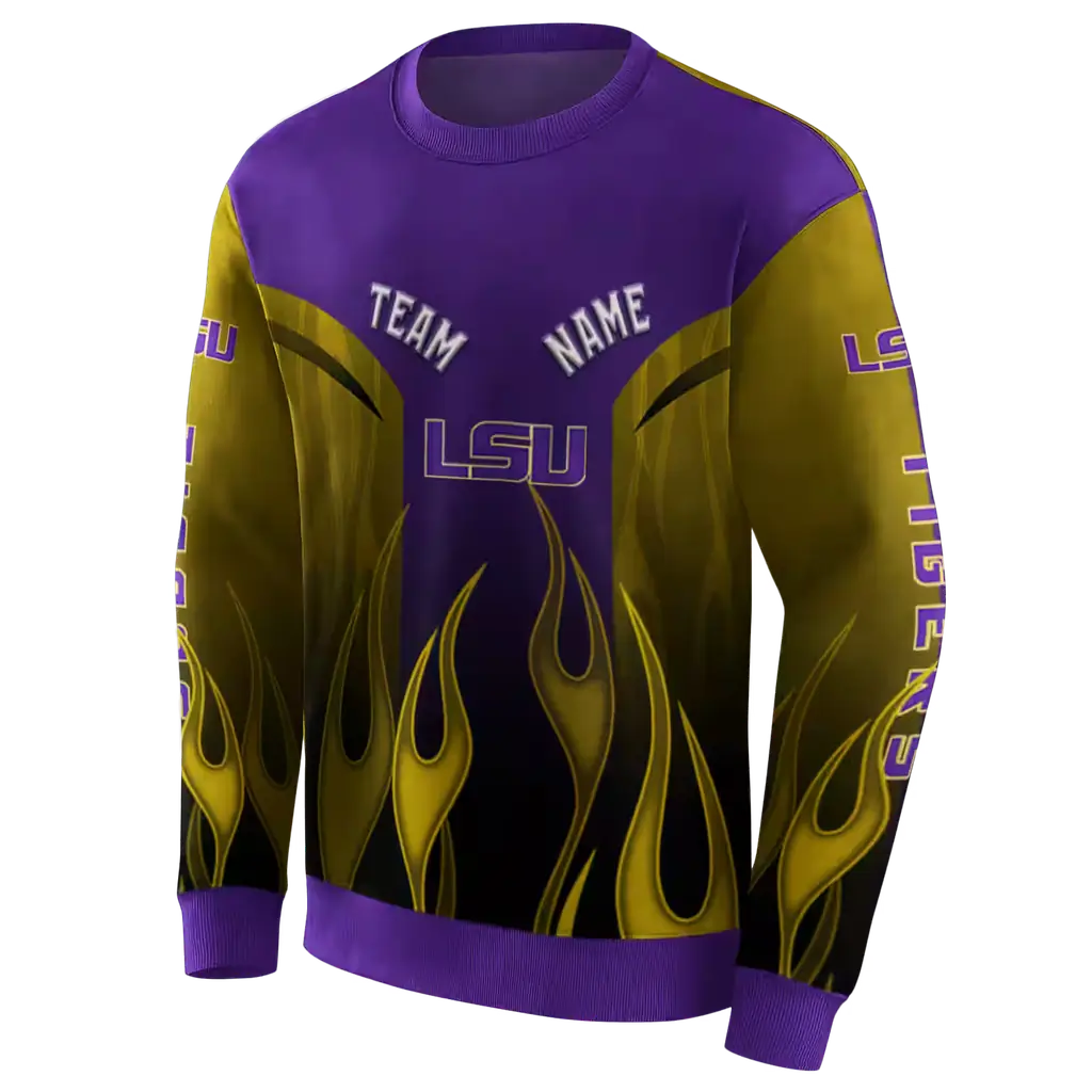personalized lsu tigers flame design purple hoodie new arrival personalized lsu tigers flame design purple hoodie new arrival