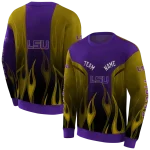 personalized lsu tigers flame design purple hoodie best selling