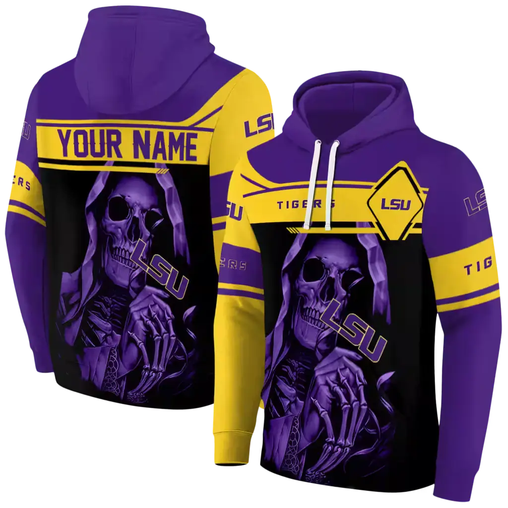 personalized lsu tigers grim reaper purple black hoodie fashion forward personalized lsu tigers grim reaper purple black hoodie fashion forward