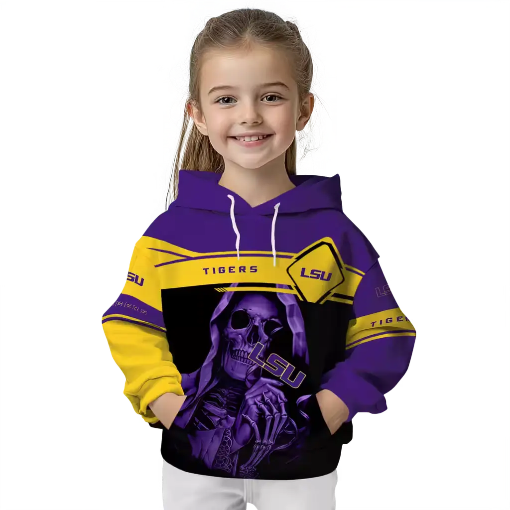 personalized lsu tigers grim reaper purple black hoodie top rated personalized lsu tigers grim reaper purple black hoodie top rated