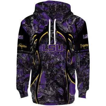 personalized lsu tigers hunting theme purple black hoodie best selling