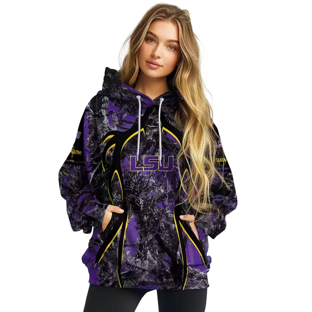 personalized lsu tigers hunting theme purple black hoodie high quality personalized lsu tigers hunting theme purple black hoodie high quality