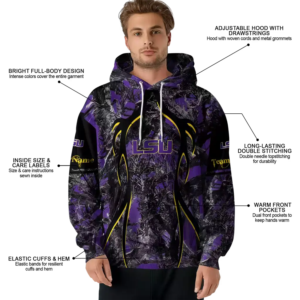 personalized lsu tigers hunting theme purple black hoodie latest model personalized lsu tigers hunting theme purple black hoodie latest model