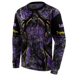 personalized lsu tigers hunting theme purple black hoodie best selling