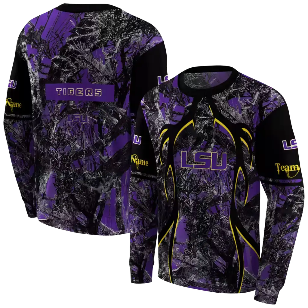 personalized lsu tigers hunting theme purple black hoodie premium grade personalized lsu tigers hunting theme purple black hoodie premium grade