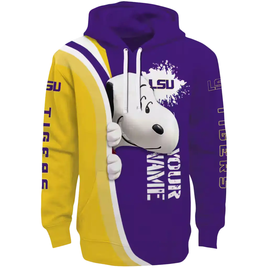 personalized lsu tigers peeking snoopy purple hoodie best selling personalized lsu tigers peeking snoopy purple hoodie best selling
