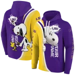 personalized lsu tigers peeking snoopy purple hoodie best selling