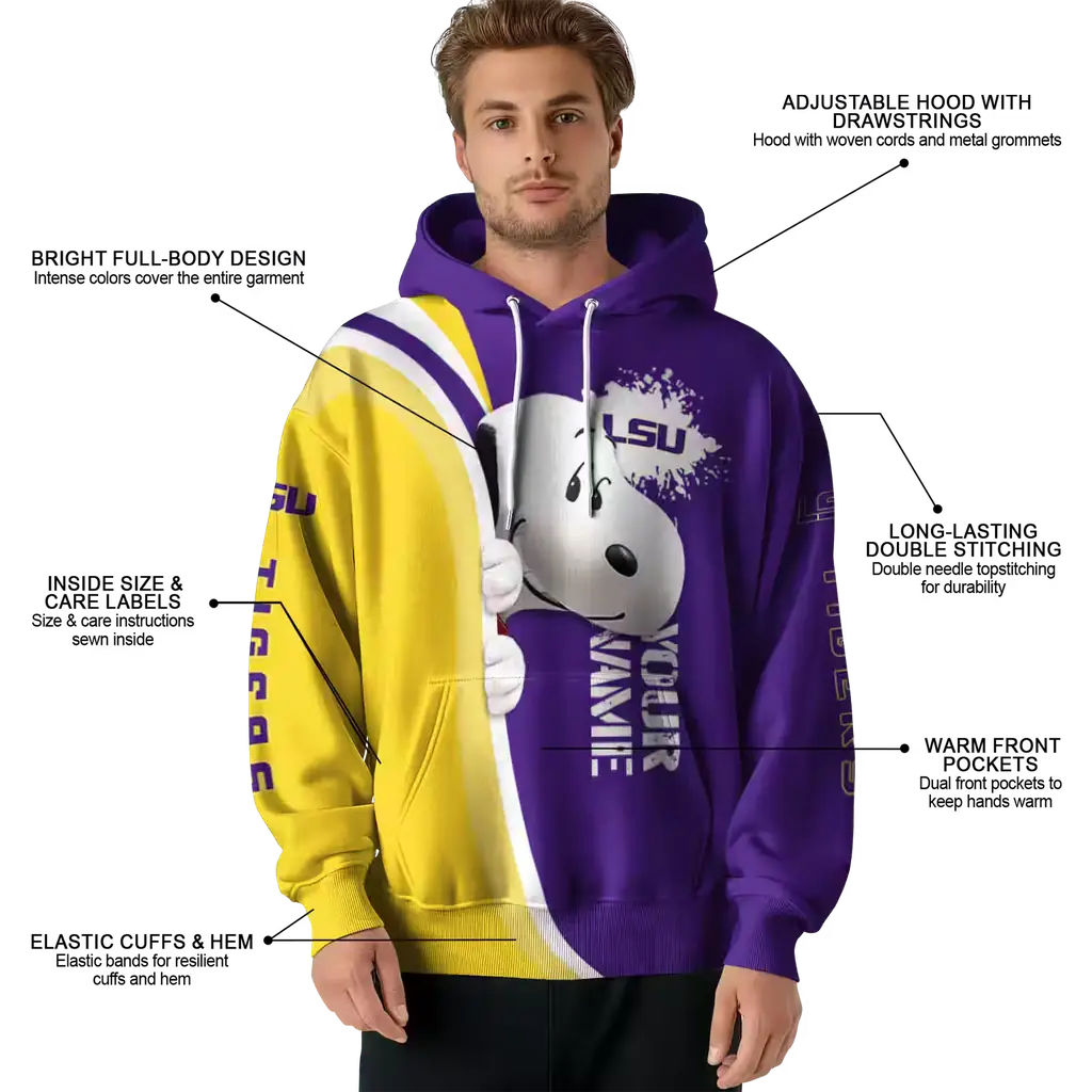 personalized lsu tigers peeking snoopy purple hoodie latest model personalized lsu tigers peeking snoopy purple hoodie latest model
