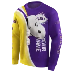 personalized lsu tigers peeking snoopy purple hoodie best selling