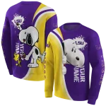 personalized lsu tigers peeking snoopy purple hoodie best selling