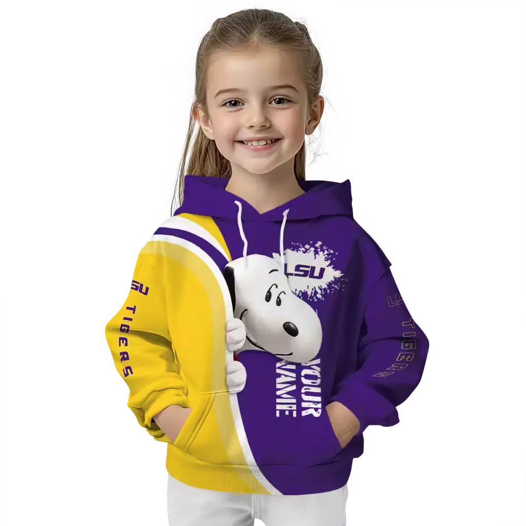 personalized lsu tigers peeking snoopy purple hoodie top rated personalized lsu tigers peeking snoopy purple hoodie top rated