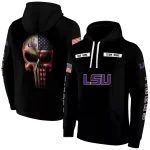 personalized lsu tigers punisher skull black hoodie best selling