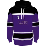 personalized lsu tigers striped pattern purple hoodie best selling
