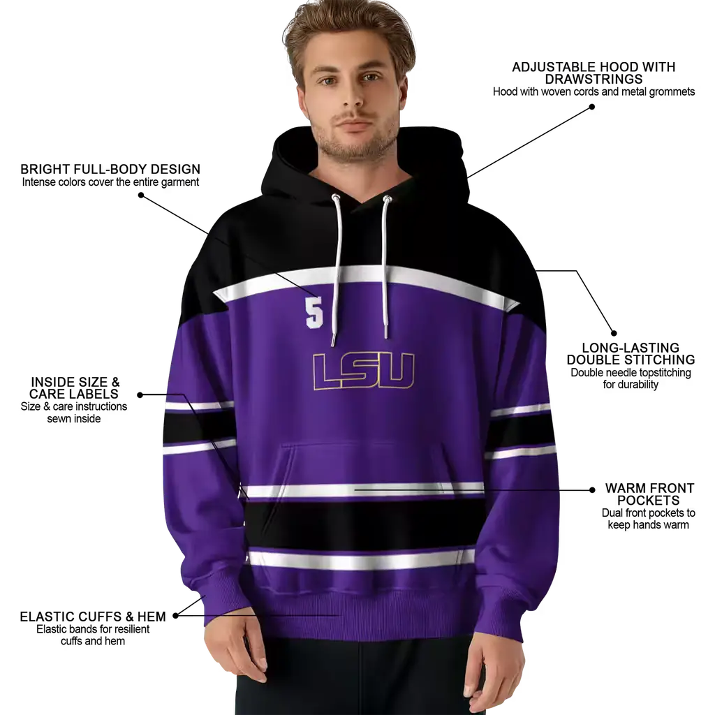 personalized lsu tigers striped pattern purple hoodie latest model personalized lsu tigers striped pattern purple hoodie latest model