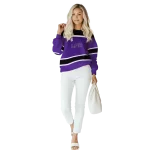personalized lsu tigers striped pattern purple hoodie best selling