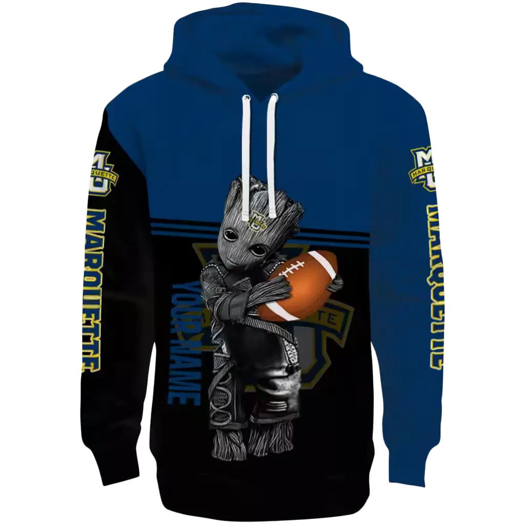 personalized marquette golden eagles baby groot blue black hoodie best selling personalized marquette golden eagles baby groot blue black hoodie best selling
