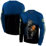 personalized marquette golden eagles baby groot blue black hoodie best selling