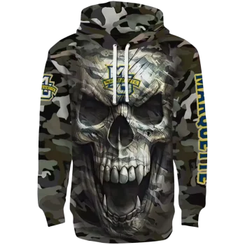 personalized marquette golden eagles camo skull hoodie best selling